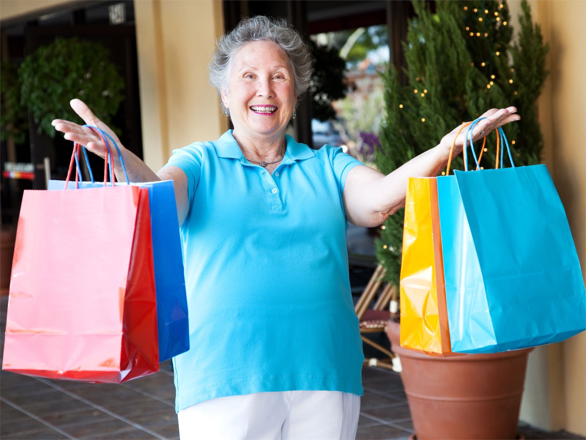 American enjoying shopping